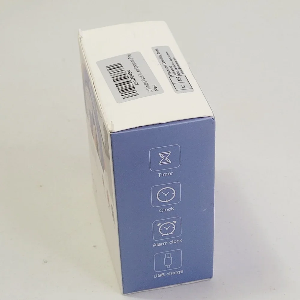 Unbranded 60 Minute Visual Timer Clock Blue USB Rechargeable Backlight
